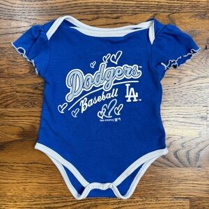 Genuine Merchandise Los Angeles Dodgers Infant Blue 100% Cotton Onesie 0-3 Mths